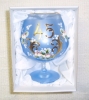 Jedná ručně malovaná  sklenička. JUBILEA - 45 . 
Barevné provedení: Modrá. 