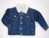 Dětská džinsová  bunda s teplým kožíškem. Vel. 92-122.
Barevné provedení: Modrá džins.
100% bavlna.