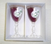 Dvě ručně malované  skleničky 
Barevné provedení: Tm. fialovobílá.