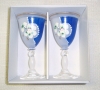 Dvě ručně malované  skleničky 
Barevné provedení: Modrobílá.