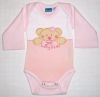 Kojenecké body dlouhý rukáv 0-36 měs.
Růžovobílá – baby bear.   
100% kvalitní bavlna.
